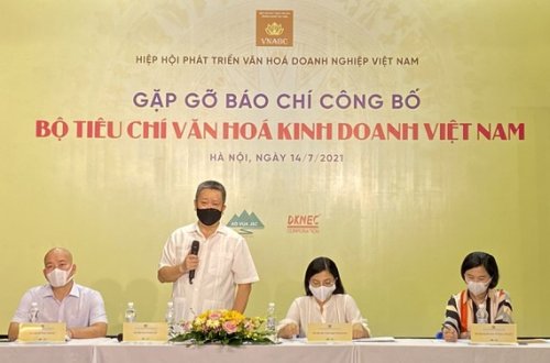 Lễ công bố Bộ tiêu chí văn hóa kinh doanh Việt Nam. Ảnh: VGP/Nhật Nam