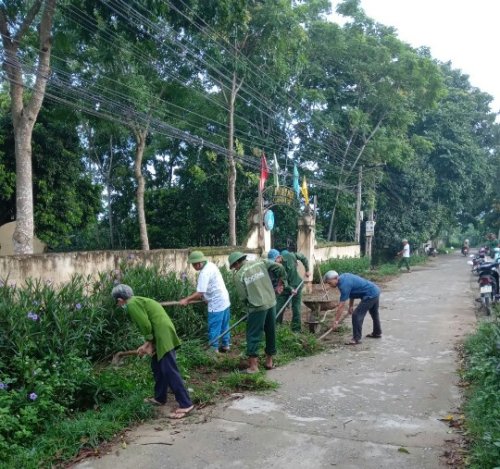 Hội CCB xã Xuân Hưng tham gia lao động VSMT xây dựng nông thôn mới.jpg